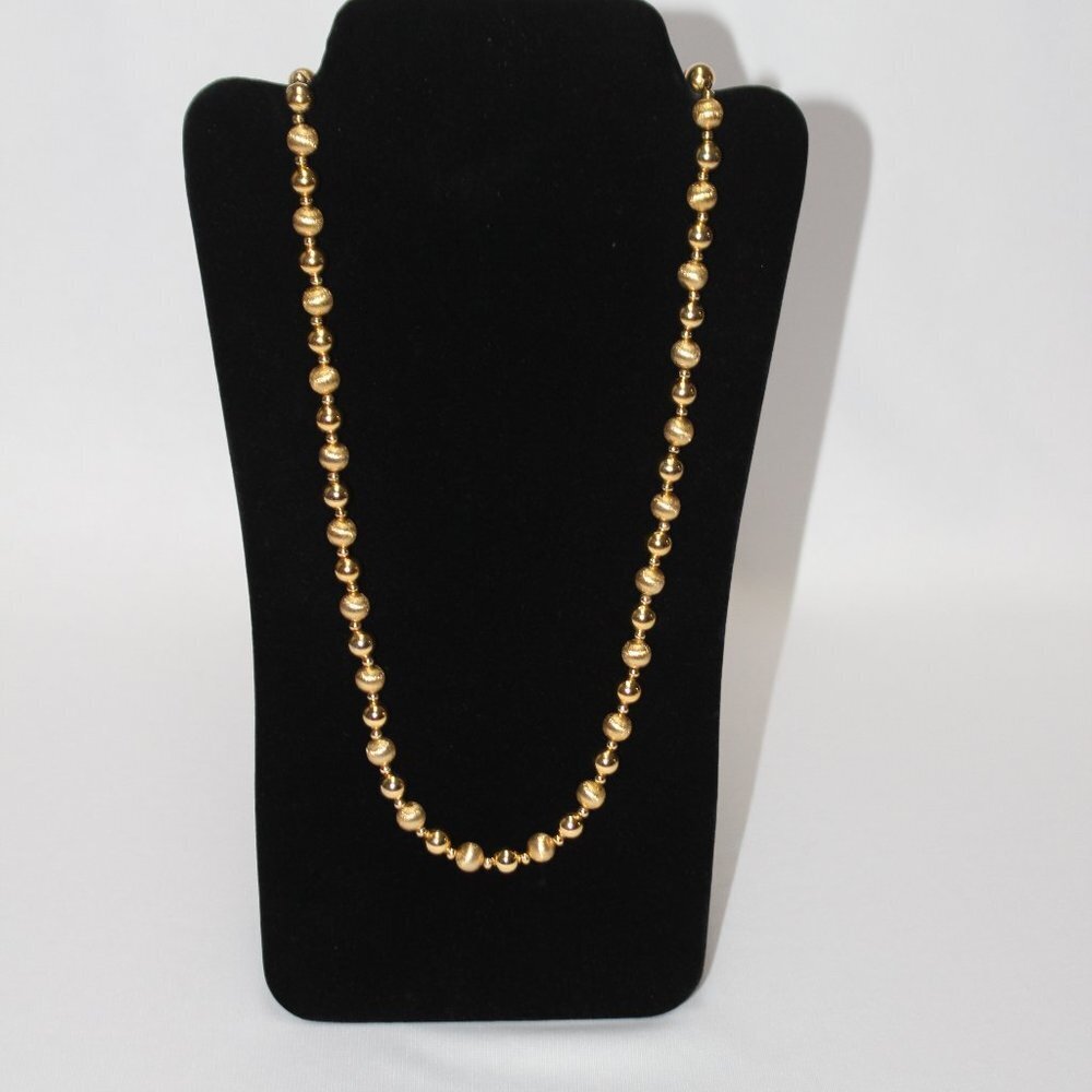 Vintage Napier PAT Textured & Shiny FinishGolden 30" Bead Strand